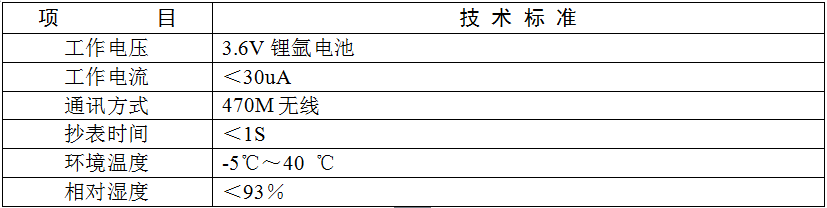 无线水表模块参数
